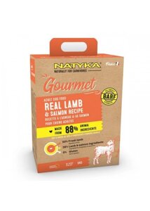 NATYKA Gourmet Adult Lamb & Salmon напіввологу корм для дорослих собак (ягня, лосось)