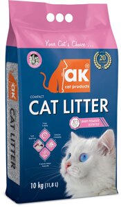 Наповнювач Akcat Compact cat litter бентонітовий дитяча присипка 5кг 5.9л