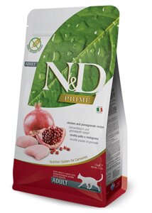 Farmina N & D Grain Free Prime Cat Chicken & Pomegranate Adult беззерновой корм для дорослих котів, курка та гранат