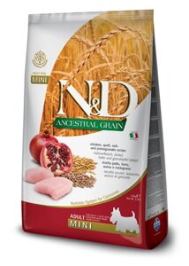 Низкозерновий корм для собак Farmina N & D Low Grain Dog Chicken & Pomegranate Adult Mini