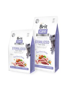 Сухий беззерновой корм Brit Care Cat GF Sterilized Weight Control