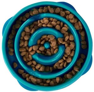 Outward Hound Fun Feeder Slo-Bowl Drop Teal - Нескользящая миска-лабіринт Дроп для повільного годування собак