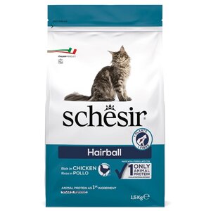 Schesir Cat Hairball ШЕЗІР ДЛЯ ВИВЕДЕННЯ ШЕРСТІ сухий монопротеїновий корм для котів з довгою шерстю