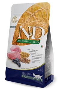 Farmina N & D Low Grain Cat Lamb & Blueberry Adult низкозерновий корм для дорослих котів з ягням та чорницею