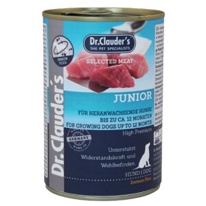 Dr. Clauder's Selected Meat Junior - повноцінний вологий корм, супер преміум класу для цуценят 400 г