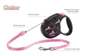 Flexi Color Повідець-рулетка для собак L для собак до 50кг рожева