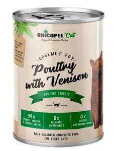 Консервы для кошек курица с олениной Chicopee Cat Adult Gourmet pot Poultry & Venison