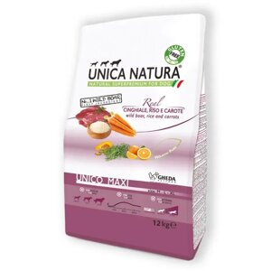 Сухий корм Unica Natura Unico Maxi для собак великих порід (дикий кабан, рис та морква) 12 kg