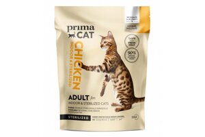 Сухий корм для стерилізованих котів PrimaCat CHICKEN CAT FOOD FOR STERILIZED ADULT CATS