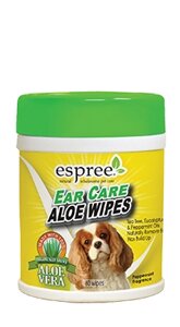 ESPREE Aloe Ear Care Pet Wipes 60шт