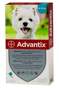 Advantix Адвантікc вага 4-10 кг 4 піпетки