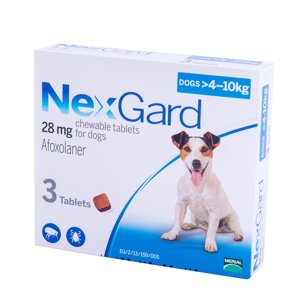 Нексгард Merial NexGard для собак M 4-10кг 3 таблетки