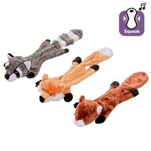 Flamingo плоска іграшка для собак, лисиця, бобер, єнот, з пищалки, хутровий плюш