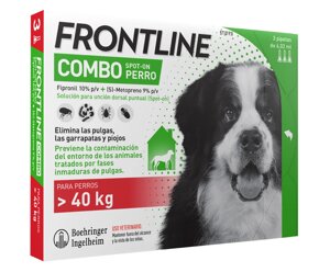Фронтлайн Комбо (Frontline Combo) капли на холку для собак 40-60 кг XL, 3 пипетки