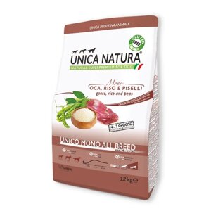 Сухий корм Unica Natura Unico All breed Mono Goose для собак усіх порід, монобілковий гуска