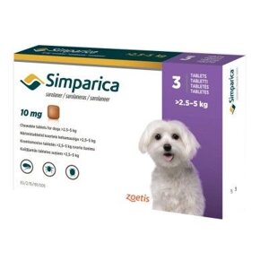 Simparica Сімпаріка таблетки від бліх і кліщів для собак 2,5-5кг 3шт