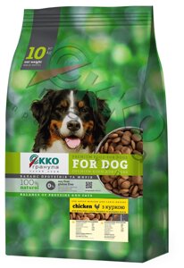 Сухий корм ЕККО гранула для дорослих собак середніх та великих порід з куркою шайба 10кг