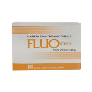 Тест-смужки з флуоресцеїном низькомолекулярних FluoStrips, офтальмологічні, 100 шт