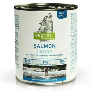 Вологий корм для дорослих собак Isegrim Adult Salmon with Millet, Blueberries, Wild Herbs Лосось