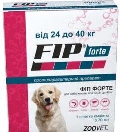 Краплі від бліх і кліщів ФІП форте Zoovet Fip Forte для собак 24-40 кг 6,7 мл