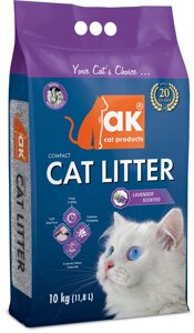 Наповнювач Akcat Compact cat litter бентонітовий запах лаванди 5кг 5.9л