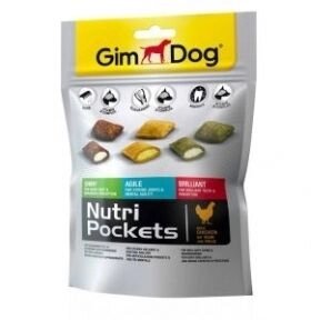 Ласощі GimDog Nutri Pockets Mix - хрусткі подушечки для собак Мікс 150г