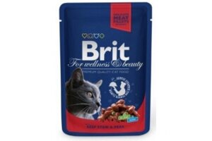 Brit Premium Beef Stew & Peas павукові для кішок Рагу з яловичини з горошком 100г