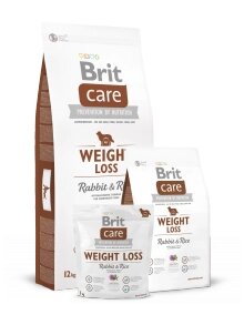 Brit Care Weight Loss Rabbit & Rice. Беззерновой корм для собак с лишним весом.