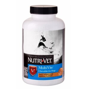 Nutri-Vet Multi-Vite ВСЕРЕДИНІ-ВЕТ МУЛЬТИ-ВІТ комплекс вітамінів і мінералів для собак, жувальні таблетки 180таб.