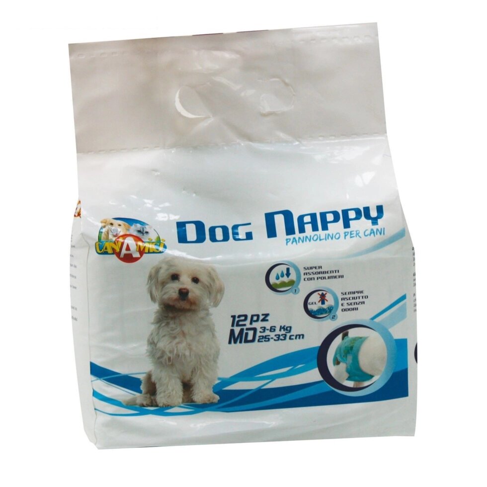 Подгузник для собак весом 3-6 кг, обхват 25-33 см,12 шт від компанії MY PET - фото 1
