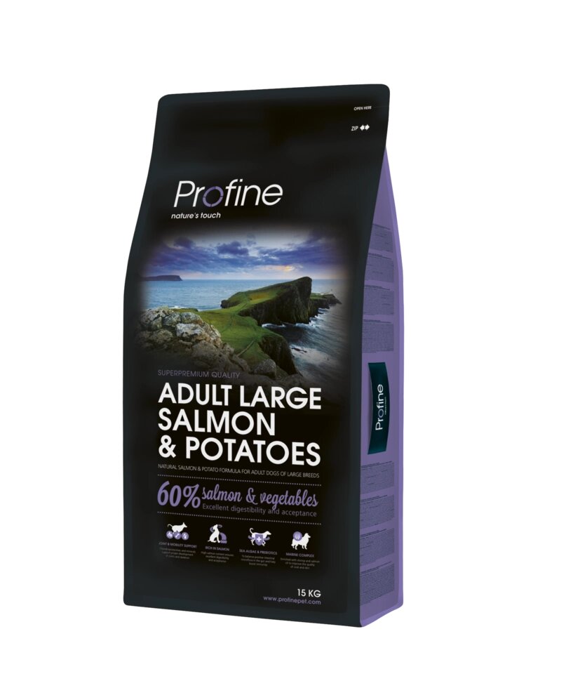 Profine Adult Salmon & Potatoes / Корм ​​для дорослих собак з лососем і картоплею (Профайн Едалт) 15кг від компанії MY PET - фото 1