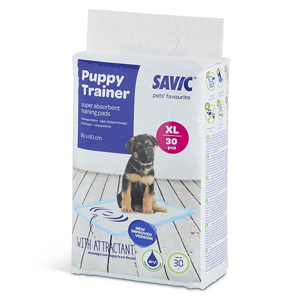 Savic ПАППИ ТРЭЙНЕР (Puppy Trainer) пеленки для собак, XL, 90х60 см 30шт. від компанії MY PET - фото 1