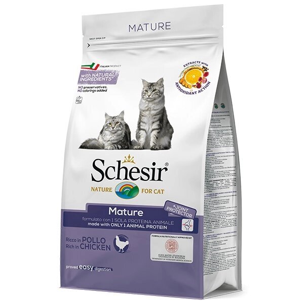 Schesir Cat Mature Шезір сухий монопротеіновий корм для літніх котів від компанії MY PET - фото 1