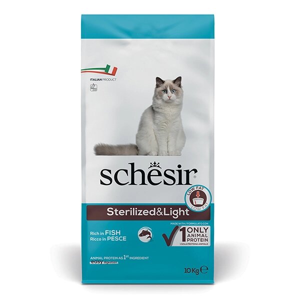 Schesir Cat Sterilized & Light ШЕЗІР сухий монопротеїновий корм для стерилізованих котів та схильних до повноти 10 від компанії MY PET - фото 1