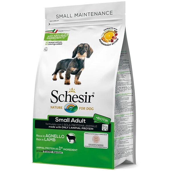 Schesir Dog Small Adult Lamb Шезір сухий монопротеіновий корм для собак малих порід ягня від компанії MY PET - фото 1
