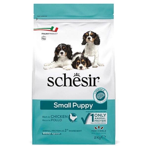 Schesir Dog Small Puppy Шезір сухий монопротеіновий корм для цуценят міні та малих порід курка від компанії MY PET - фото 1