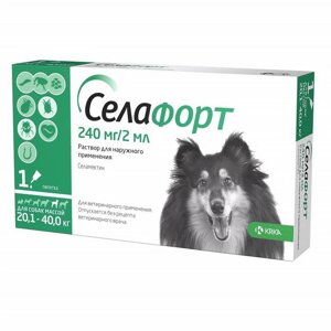 Селафорт краплі на холку для собак 20-40кг, піпетка 2 мл