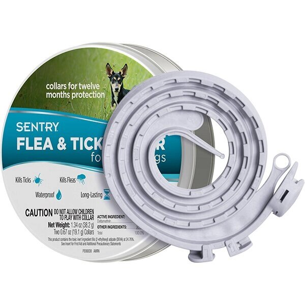 Sentry Flea & Tick Small Сентрі нашийник від бліх і кліщів для собак малих порід, 6 місяців захисту, 36 см, 2 шт від компанії MY PET - фото 1