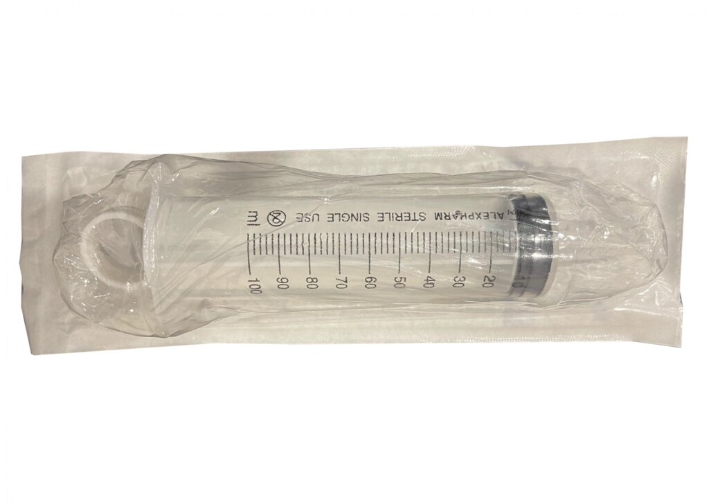 Шприц 100 мл Catheter Tip без голки, одноразовий стерильний, Alexpharm від компанії MY PET - фото 1