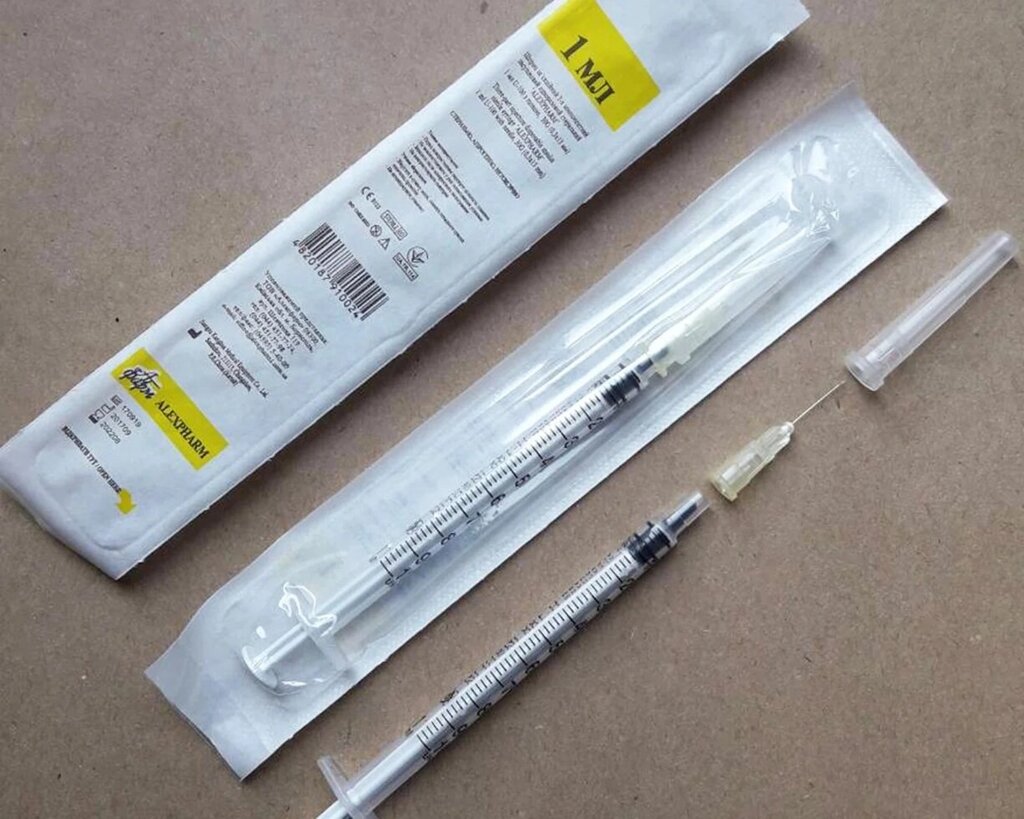 Шприц ін’єкційний 1 мл U-100 інсуліновий зі знімною гол. 0,3х13 мм, 3-х компонентний, 30G, Alexpharm від компанії MY PET - фото 1
