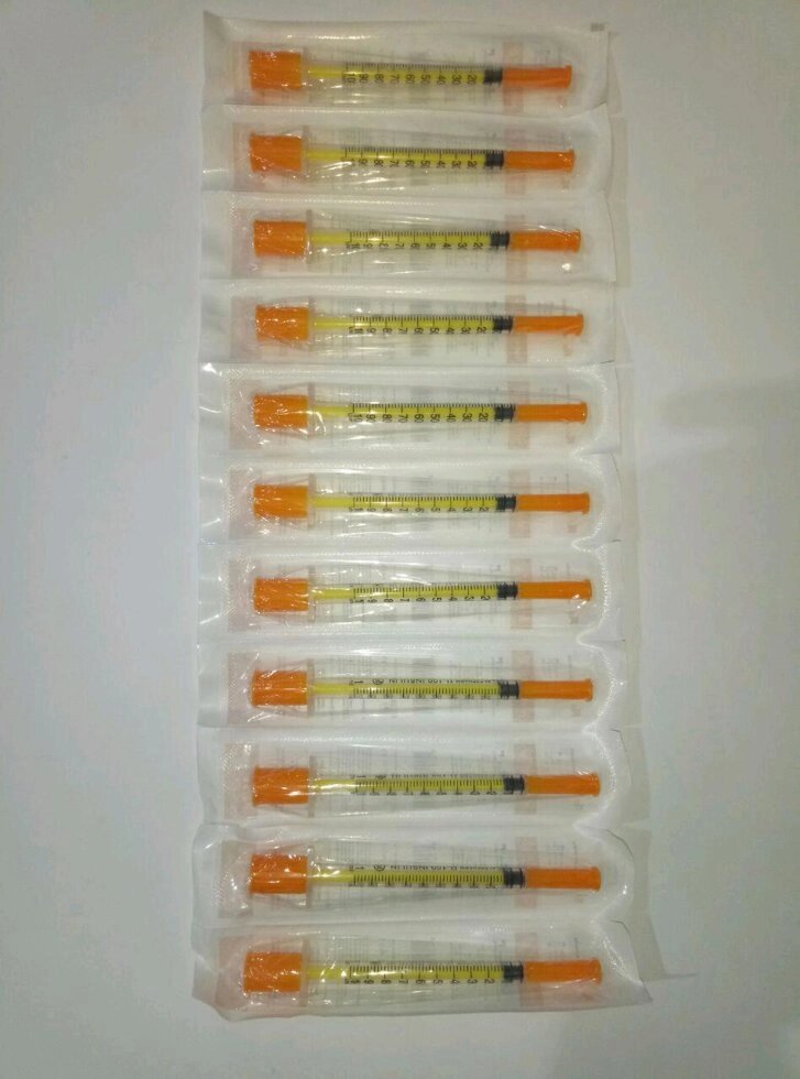 Шприц інсуліновий 1 мл 3-х компонентний (U-100) інтегрована голка G30 0,30 * 13 Alexpharm від компанії MY PET - фото 1