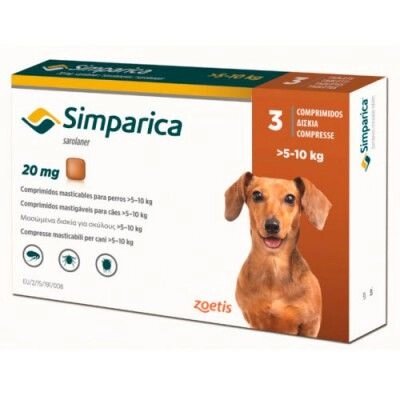 Simparica Сімпаріка таблетки від бліх і кліщів для собак 5-10кг 3шт від компанії MY PET - фото 1