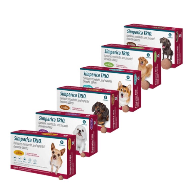 Симпарика Трио жевательные таблетки для собак, 20,1 - 40 кг, 3 шт від компанії MY PET - фото 1