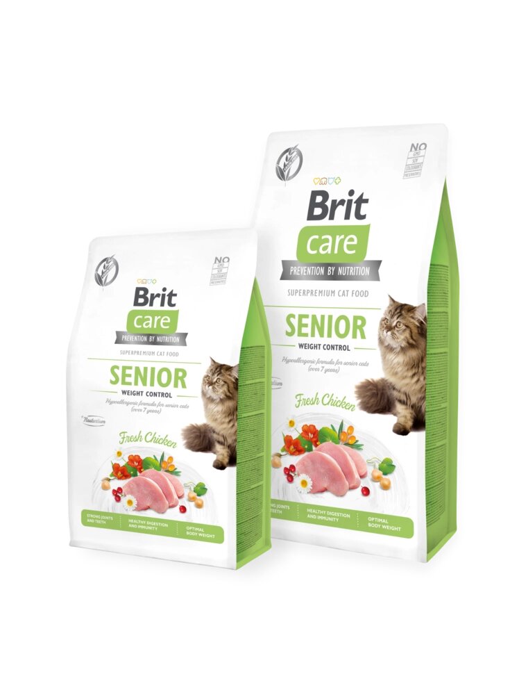 Сухий беззерновой корм Brit Care Cat GF Senior Weight Control 7 від компанії MY PET - фото 1