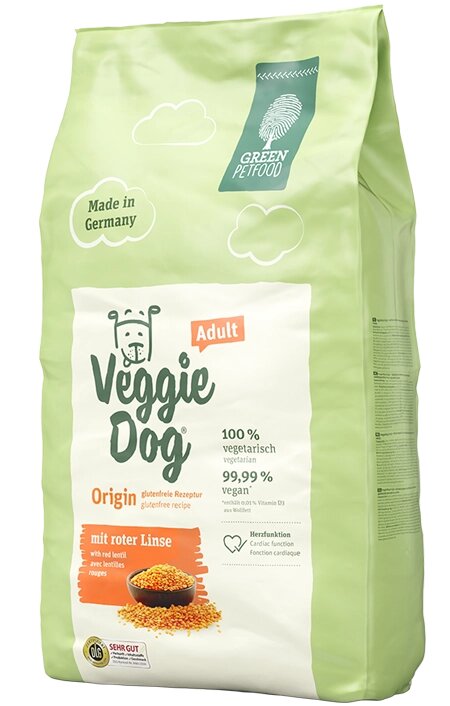 Сухий Green Petfood VeggieDog Origin Adult повнораціонний вегетаріанський безглютеновий корм (сочевиця) 0,9 від компанії MY PET - фото 1