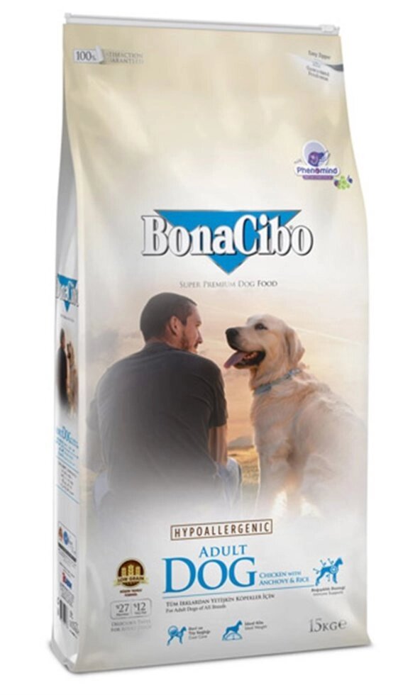 Сухий корм для собак BonaCibo Adult Dog Chicken & Rice with Anchovy 15 кг від компанії MY PET - фото 1