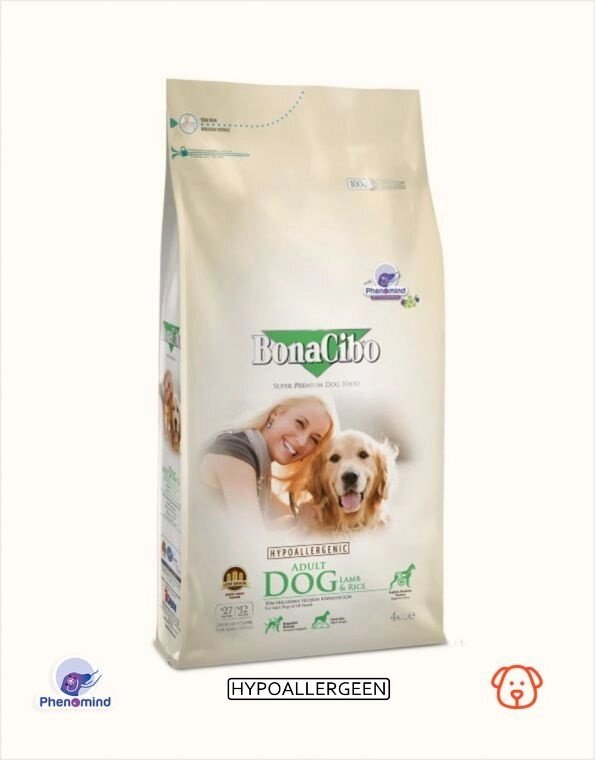 Сухbй корм для собак BonaCibo Adult Dog Lamb&Rice 15кг від компанії MY PET - фото 1