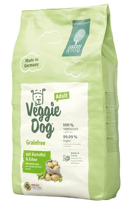 Сухий корм Green Petfood VeggieDog Grainfree Adult повнораціонний вегетаріанський беззерновой корм (картопля і горох) 0,9 від компанії MY PET - фото 1