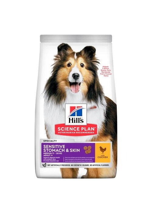 Сухий корм Hills Canine Adult Sensitive Stomach & Skin для дорослих собак усіх пород с чуттевим шлунком та шкірою від компанії MY PET - фото 1