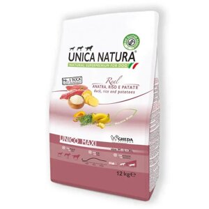 Сухий корм Unica Natura Unico Maxi - для собак великих порлд (качка, рис, картопля) 12 kg